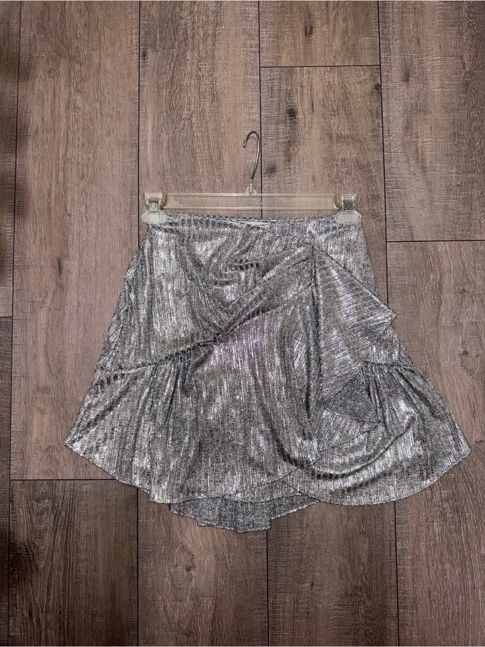 IRO Silver Metallic Pleated Circle Skirt